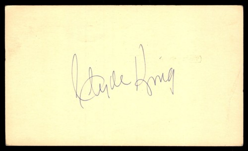 Clyde King Baseball Index Card Signed Auto Autograph (no COA) *g1