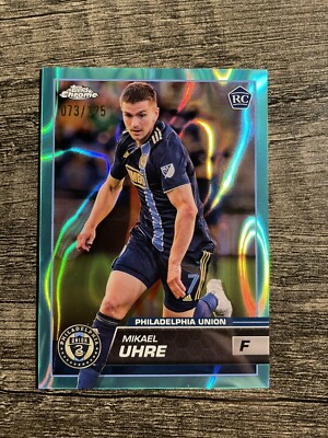 2023 Topps Chrome MLS Mikael Uhre Rookie Aqua Lava Refractor /125 #125  Union