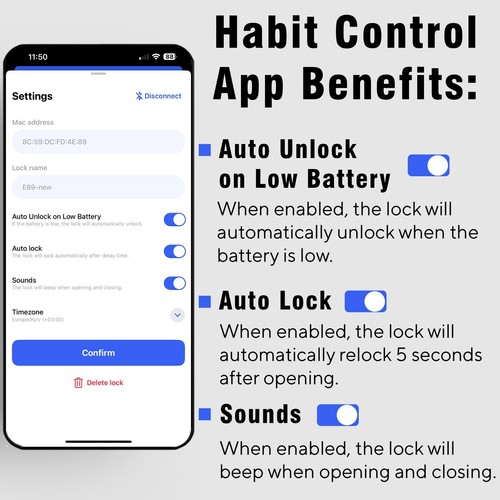 Habit Control Furniture Lock App, Classic and Timer, For Cabinets and Drawers - Picture 13 of 13