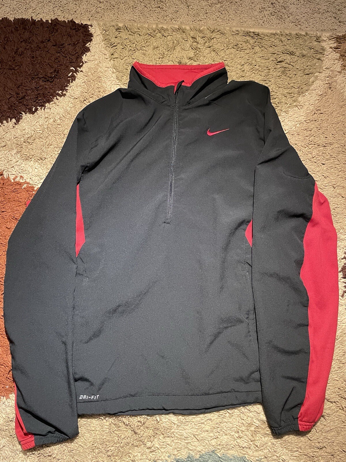 SACAI X NIKE Nike Dri Fit 1 2 Zip Giacca Uomo Taglia L Nero Rosso Activewear