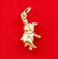 NEW 9ct Yellow Gold 3D Dancing Pig Charm Happy 375 Pendant 9KT Year Animal Farm