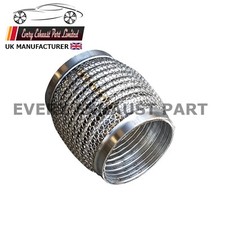 76mm x 100mm Stainless Exhaust Flex Tube Joint Soft Repair Flexi Pipe 3" x 4"