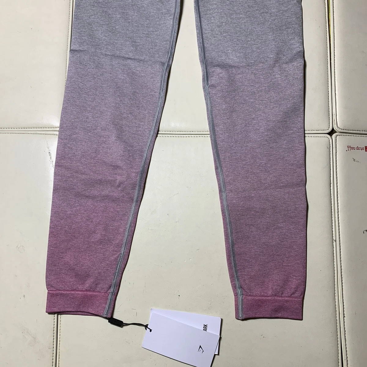 Gymshark Womens Grey Marl Shell Pink Adapt Ombre Seamless Leggings