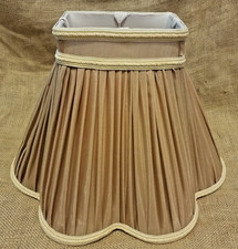 Vintage Fabric Pleated Shade for Table/ Floor Lamp, 10" Tall x 14 1/2 " Base.