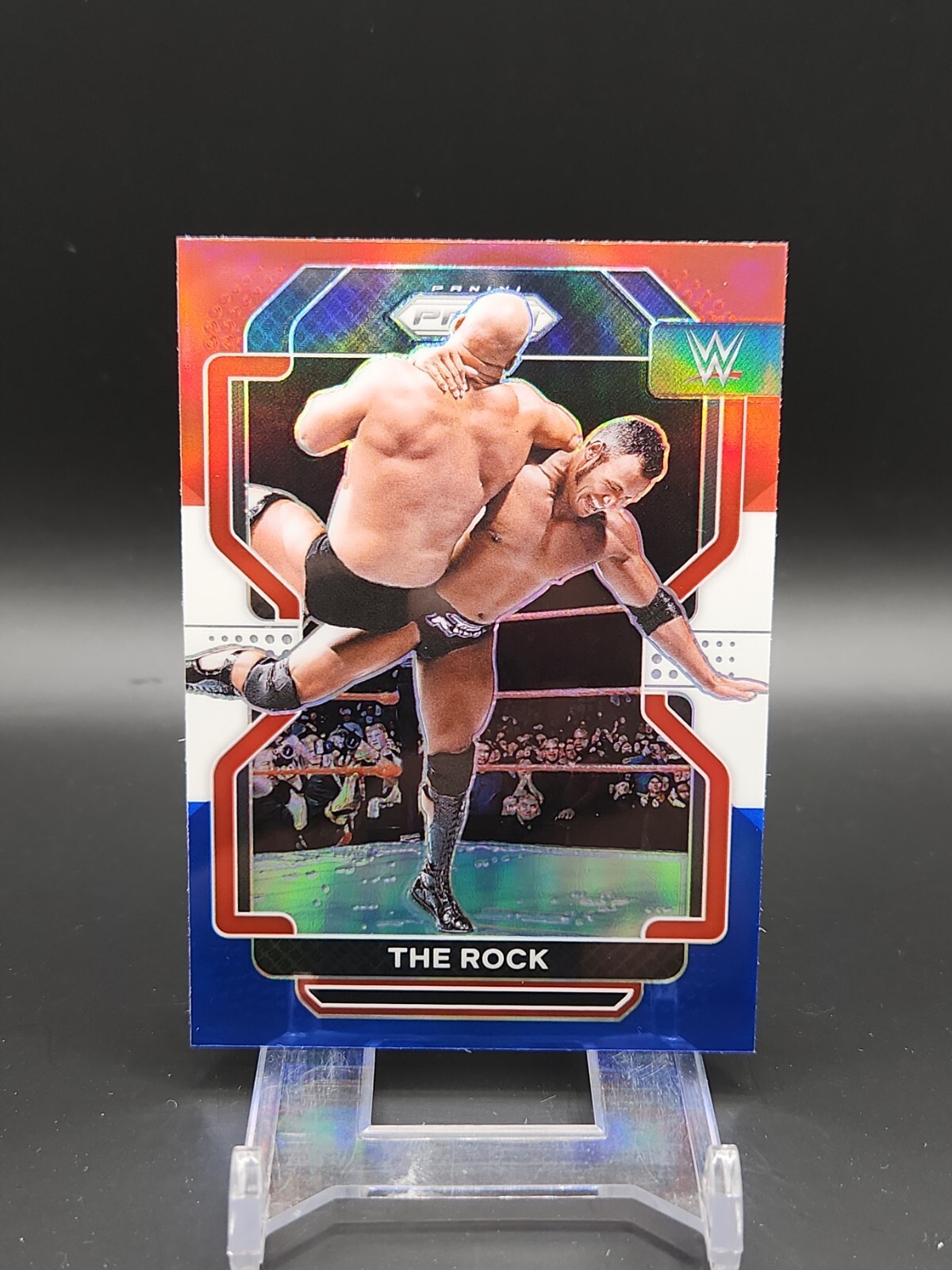 2022 The Rock Panini WWE Prizm #191 Red White Blue Prizm Parallel