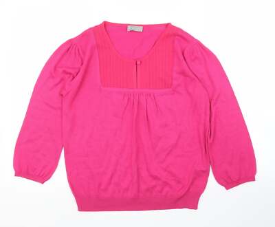 Per Una Damen rosa Rundhalsausschnitt Acrylmischung Pullover Größe 12