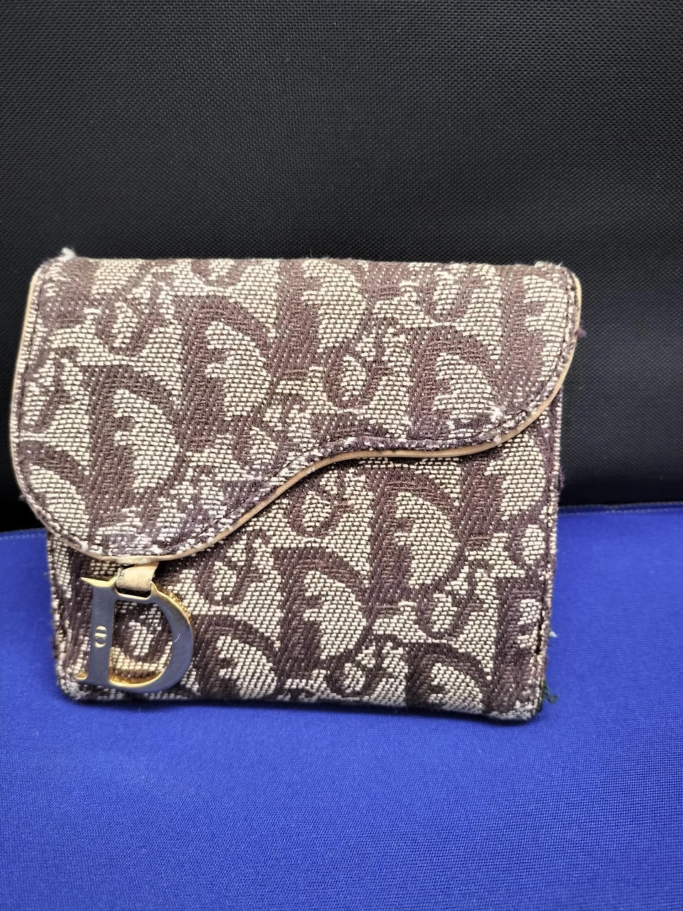 Portefeuille pliant selle trotteur Christian Dior