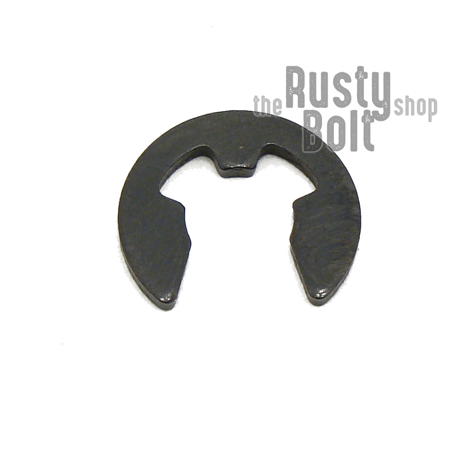 4mm, M4, E Clip, Black Steel, Circlip Side Mount, External Retaining Ring