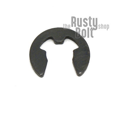 4mm, M4,  E Clip, Black Steel, Circlip Side Mount, External Retaining Ring