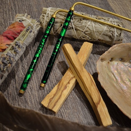 Green Coated Handle DOWSING RODS Ghost Hunting Water Divining Get Answers Energy - Picture 9 of 10