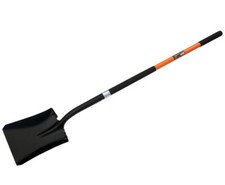 Square Spade Shovel 1480mm Extra Long Fibreglass Rubber Grip Handle - Heavy Duty