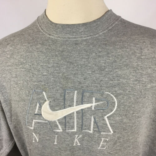 Vintage 80s 90s Gray Distressed Worn Sweatshirt T Shirt Surf Skate Grunge AIR M - Picture 2 of 6