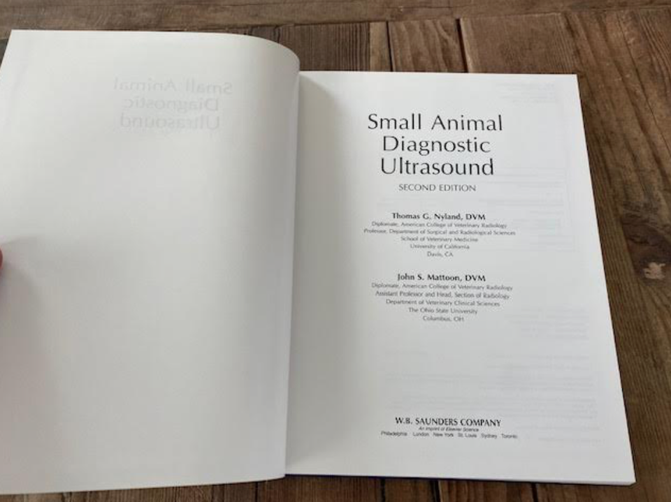 SMALL ANIMAL DIAGNOSTIC ULTRASOUND By John S. Mattoon Dvm Dacvr