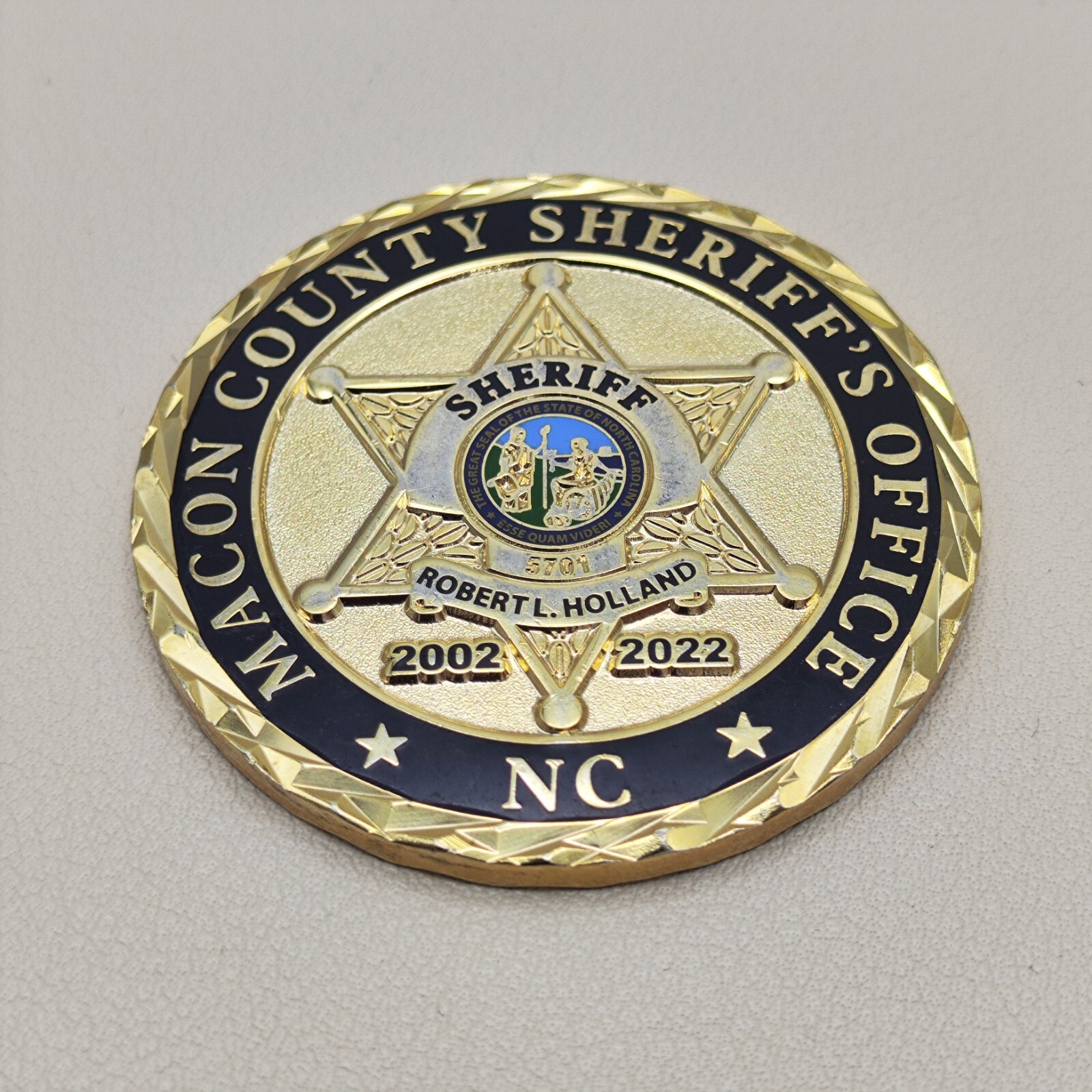 Macon County North Carolina Sheriff Office Sheriff Challenge Coin
