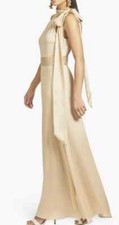 Sachin Babi Champagne Beige Kayla Halter Gown Size 8 285