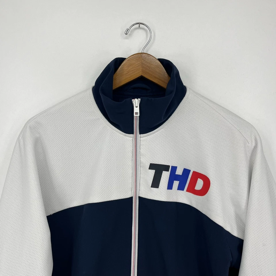 Tommy Hilfiger Full Zip Jacket Men's Size S Multicolor Striped Mesh THD Logo - Image 2 of 4