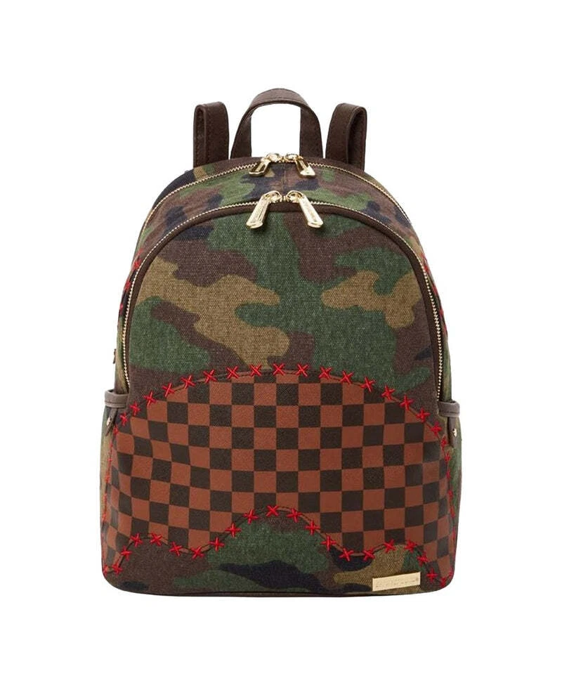 camouflage check print backpack, Sprayground