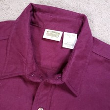 Vintage Five Brother Chamois Cloth Shirt Mens XL Maroon Faded Outdoor Flannel