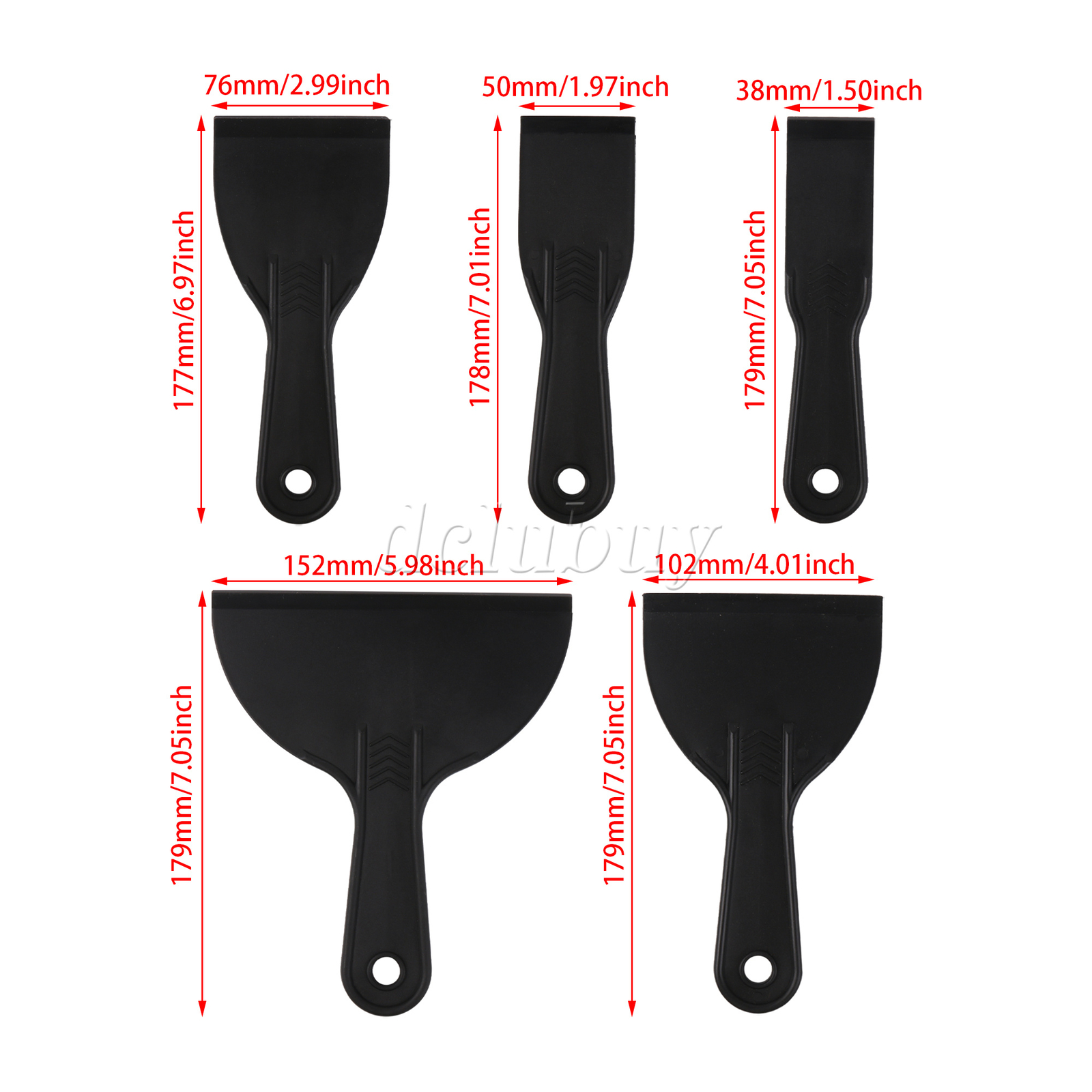5 x Flexible Paint Scraper Tool for Wallpaper Spreader 1.5