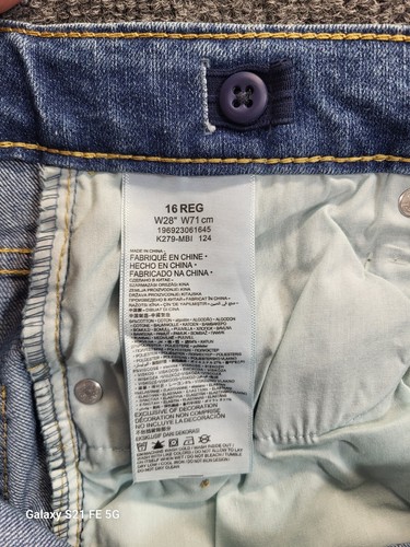 Levi's Slim Fit Denim Shorts Boys 16 Reg 28W Blue Adustable Waist Band Stretch - Picture 6 of 10