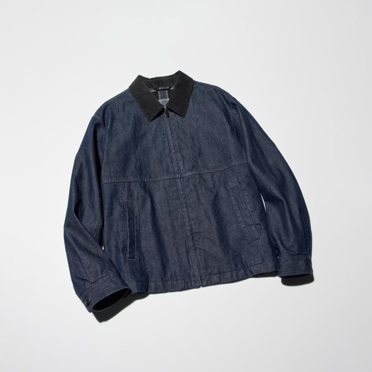 Uniqlo Zip-Up Short Blouson Denim Blue Size XS - 4XL 480827 Japan