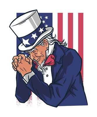 Uncle Sam Sticker 3  Prayer America USA  Independence Flag Praying