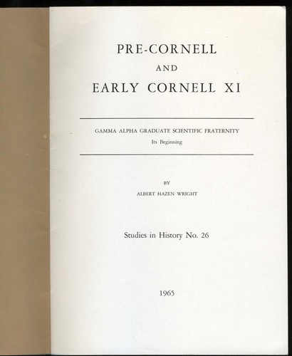 Pre-Cornell & Early Cornell, David Fletcher Hoy by Albert Hazen Wright, 1960s - Foto 2 di 3