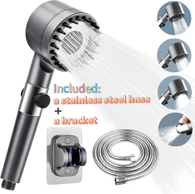3-Mode Shower Head with Filter High Pressure Water Saving Massage Scalp UK