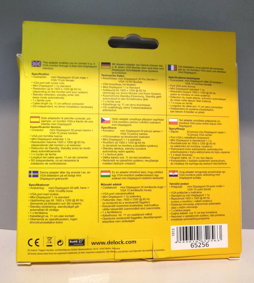 DELOCK Adapterkabel Mini DisplayPort 1.2 Stecker zu VGA Buchse (65256) für Apple - Bild 3 von 3