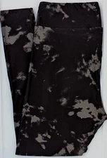 TC2 LuLaRoe Tall & Curvy2 Leggings Black Gray Tie Dye NWT Q91