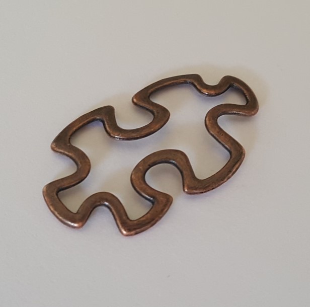 10 Red Copper colour Autism Awareness Puzzle Charm Connector eBay