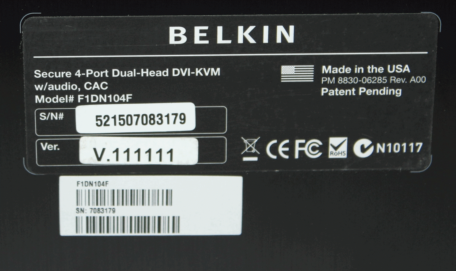 Belkin Components F1DN104K3 Advanced Secure 4Port Keyboard/Mouse