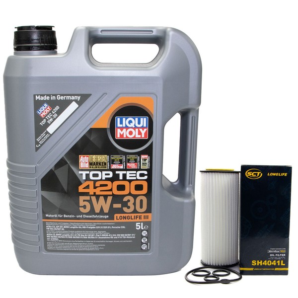 MotoröL Set 5W-30 5 Liter + ÖLfilter SH 4041 L FüR Audi A4 A6 Avant A8-image