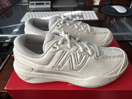 New Balance Womens 696 V5 Hard Court Athletic Tennis Shoes White/Blue (WCH696W5) - Picture 6 of 18