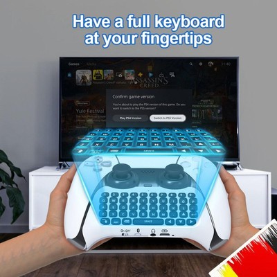 Gaming-Tastatur mit Griff, 3,5 mm, für Sony PS5, Gamepad-Halterung, Mini-Tastatu