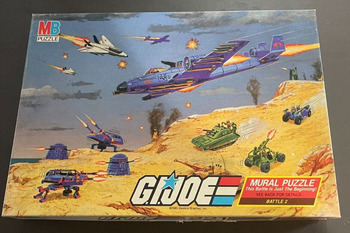 1985 GI JOE Battle 2 MURAL Jigsaw 221 Piece Puzzle Milton Bradley -COMPLETE