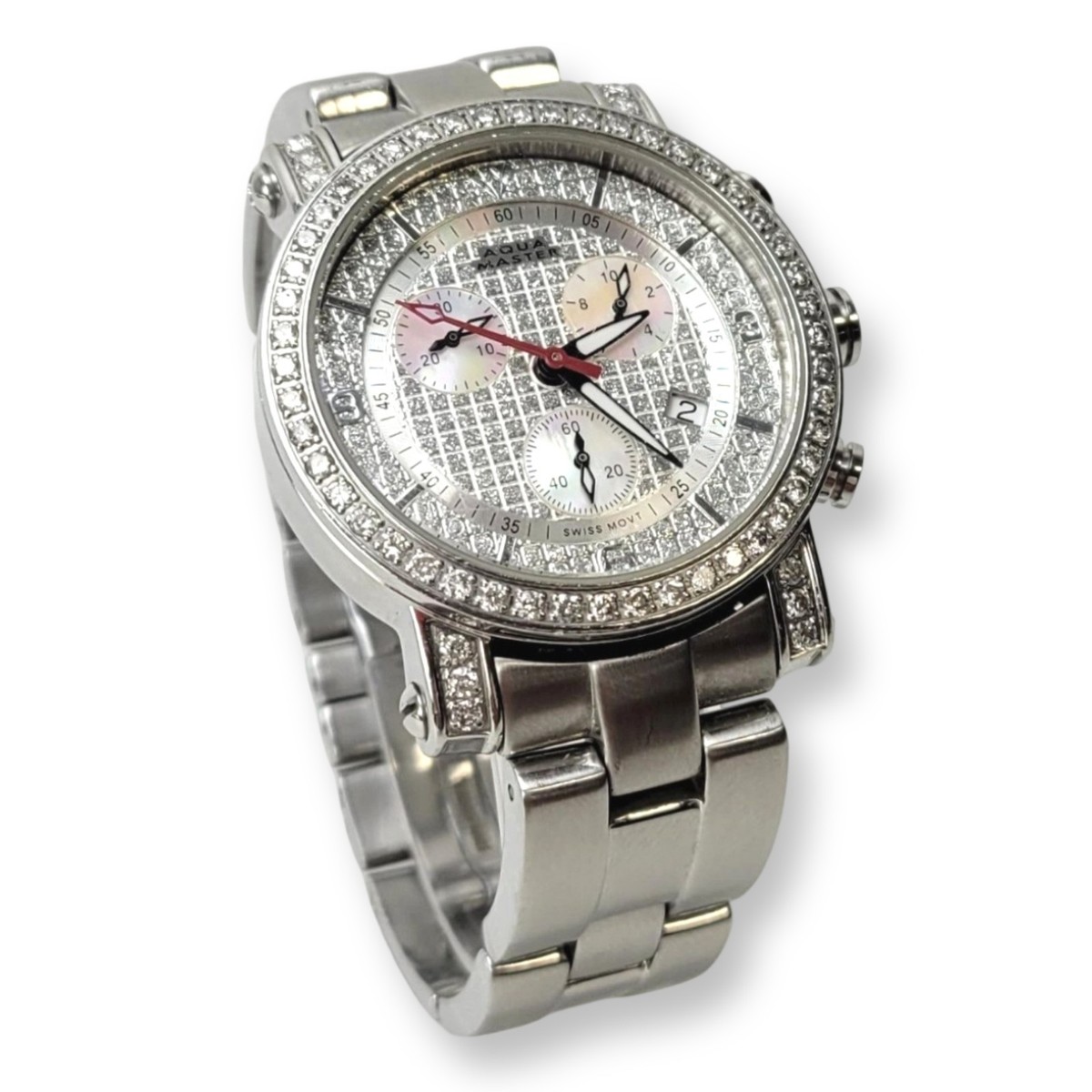 Aqua Master Luxury Unisex SAM94L Diamond Chronograph Watch 37mm | eBay