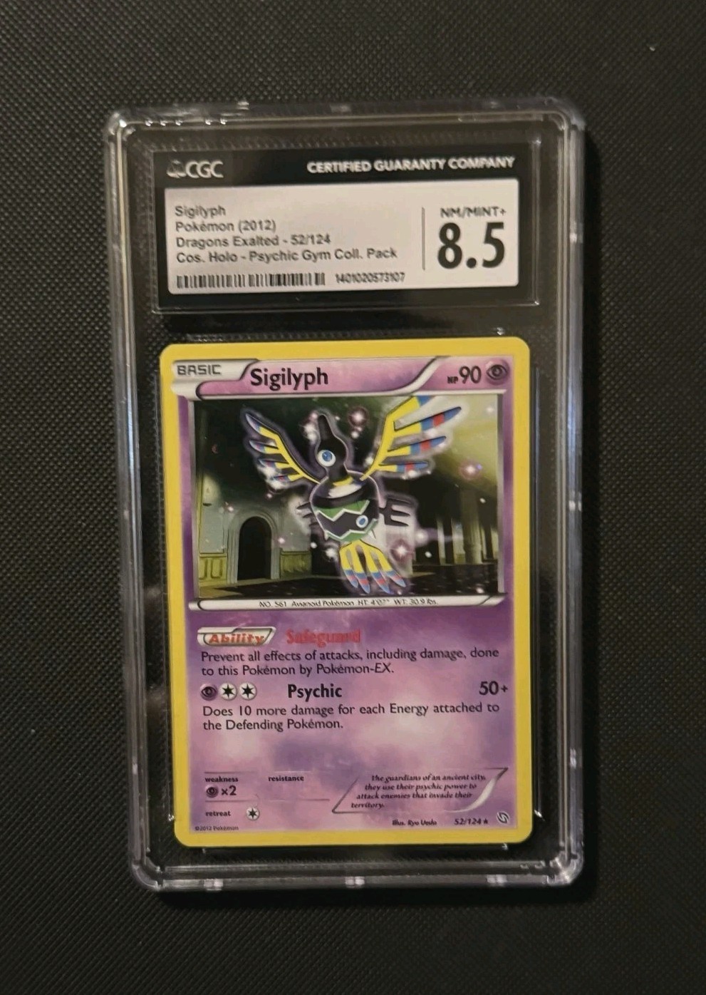 2012 Pokémon Black And White Sigilyph- COSMOS Holo Dragons Exalted- Mint CGC 8.5