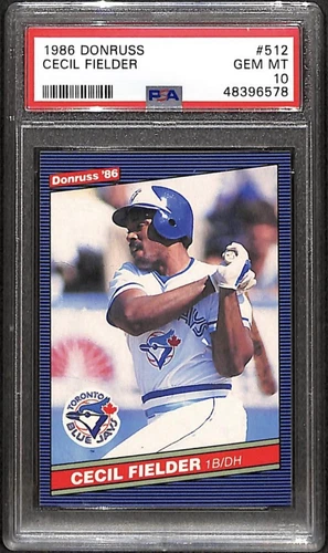 1986 Donruss Cecil Fielder Rookie RC #512 PSA 10 GEM MT Toronto Blue Jays 