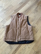Vintage Carhartt V02 BRN Duck Canvas Vest Mens Size XL Quilt Lined Vest 2006