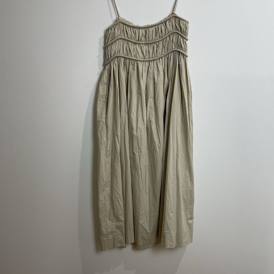 Bec & Bridge A-line Maxi Dress With Ruching Tan Size 10