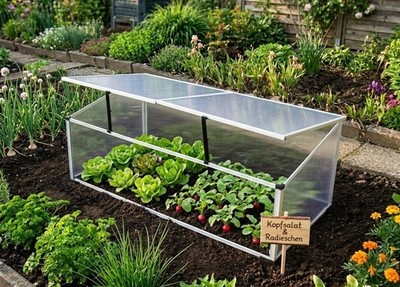 Frühbeet PLANTBOX  XL Aluminium Gewächshaus Frühbeetkasten Treibhaus 100 x 60 cm