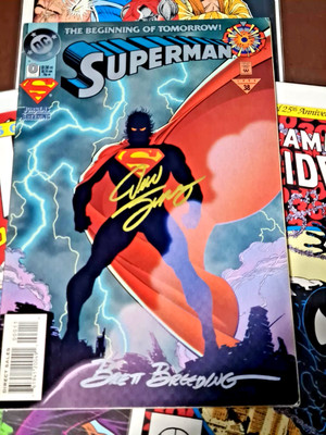 Superman 0 Signed by Dan Jurgens & Brett Breeding With Coa