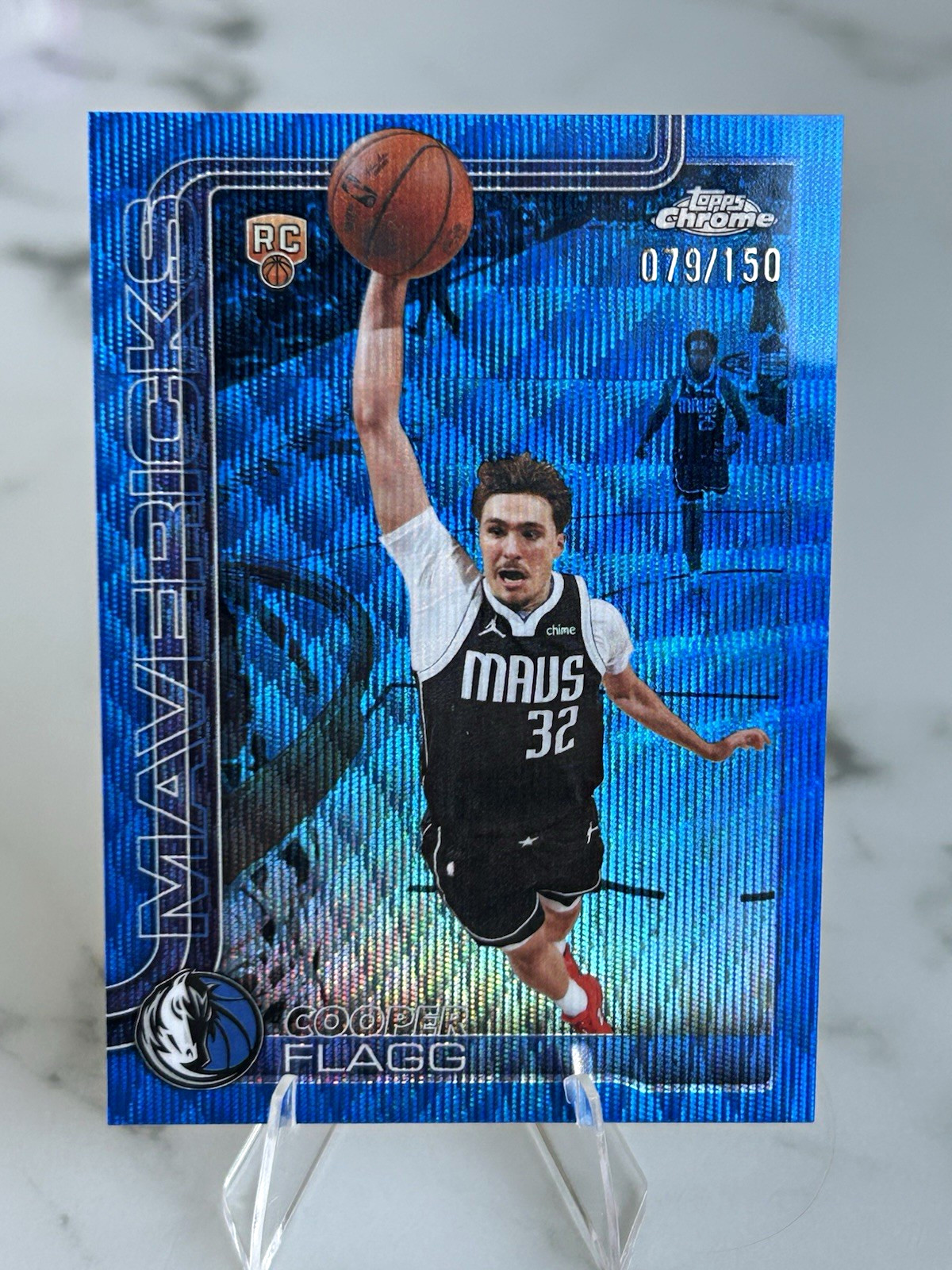 2025-26 Topps Chrome Update Cooper Flagg RC #151 Blue Wave Refractor /150