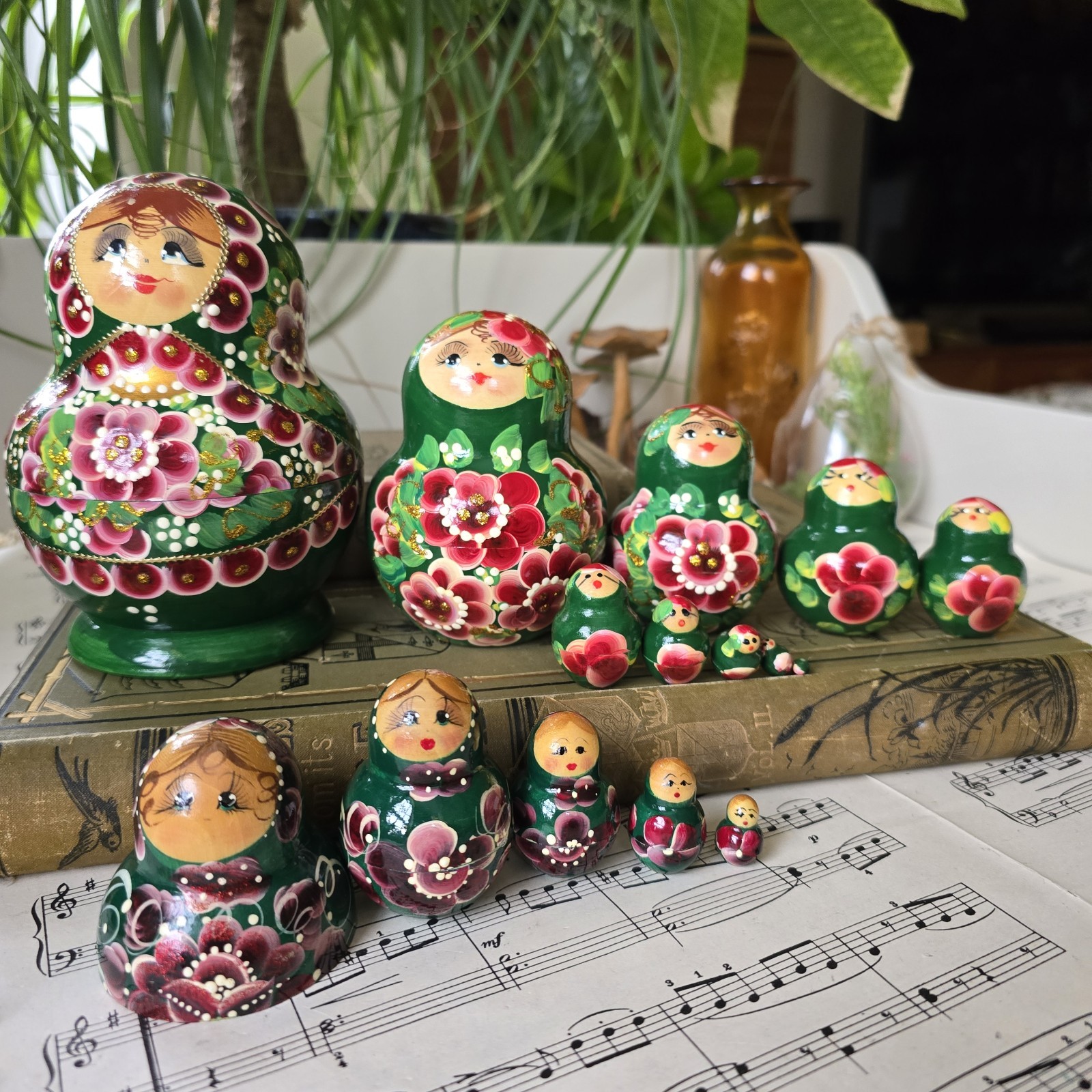 Hand Painted 10 Piece Floral & Extra 5