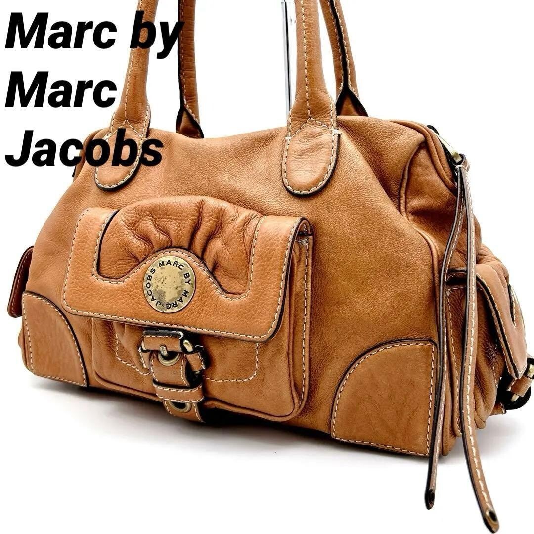 MARCJACOBS Handbag Leather Camel Vintage Authentic From Japan