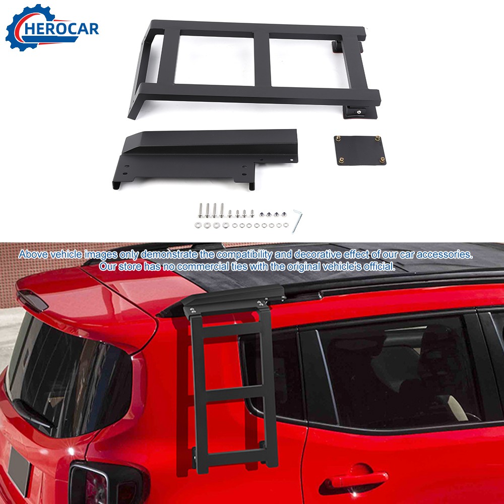 Car Rear Right Window Ladder Roof Climbing Rack Ladder for 16+ Jeep Renegade