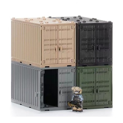 4er Set Schiffscontainer Cargo Container Frachtschiff Klemmbausteine Kompatibel
