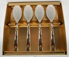 Rare Fitz & Floyd St. Nicholas Set Of 4 Porcelain Spoons Set of 4 with Box