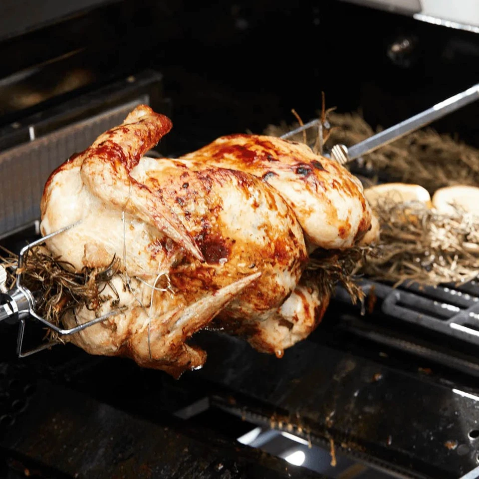 Barbecook, Set Tournebroche Pour Barbecue Gaz Barbecook Avec Deux Fourchettes, - Photo 2/3